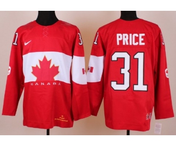 2014 Olympics Canada #31 Carey Price Red Jersey