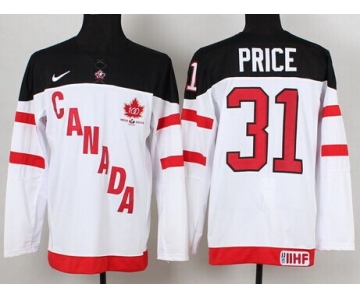 2014/15 Team Canada #31 Carey Price White 100TH Jersey