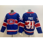 Men's Montreal Canadiens #31 Carey Price Blue Adidas 2020-21 Alternate Authentic Player NHL Jersey