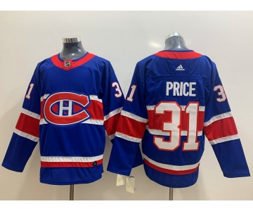 Men's Montreal Canadiens #31 Carey Price Blue Adidas 2020-21 Alternate Authentic Player NHL Jersey