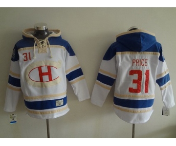 Men's Montreal Canadiens #31 Carey Price Old Time Hockey White Hoodie