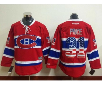 Men's Montreal Canadiens #31 Carey Price Red USA Flag Hockey Jersey