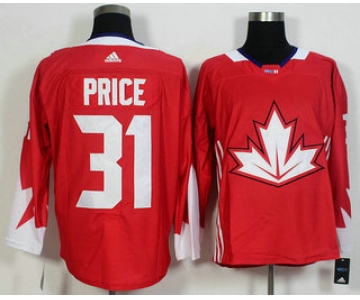 Men's Team Canada #31 Carey Price Red 2016 World Cup of Hockey Game Jersey
