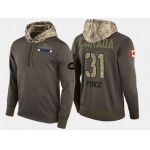 Nike Montreal Canadiens 31 Carey Price Olive Salute To Service Pullover Hoodie