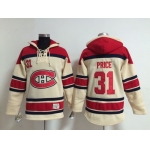 Old Time Hockey Montreal Canadiens #31 Carey Price Cream Hoodie