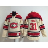 Old Time Hockey Montreal Canadiens #31 Carey Price Cream Hoodie