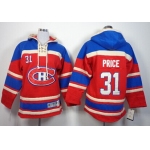 Old Time Hockey Montreal Canadiens #31 Carey Price Red Kids Hoodie
