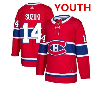 Youth Montreal Canadiens #14 Nick Suzuki Red Stitched NHL Jersey