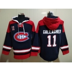 Men's Hockey Montreal Canadiens #11 Brendan Gallagher Navy Blue Hoodie