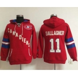 Montreal Canadiens #11 Brendan Gallagher Red Women's Old Time Heidi NHL Hoodie