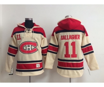 Old Time Hockey Montreal Canadiens #11 Brendan Gallagher Cream Hoodie