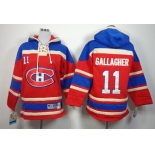 Old Time Hockey Montreal Canadiens #11 Brendan Gallagher Red Kids Hoodie