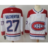 Adidas Canadiens #27 Alex Galchenyuk White Road Authentic Stitched NHL Jersey