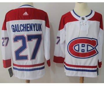 Adidas Canadiens #27 Alex Galchenyuk White Road Authentic Stitched NHL Jersey