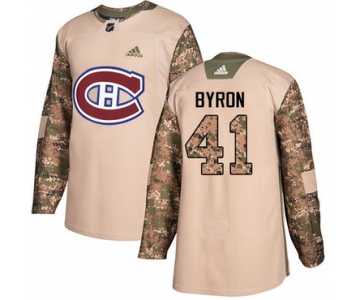 Adidas Canadiens #41 Paul Byron Camo Authentic 2017 Veterans Day Stitched NHL Jersey