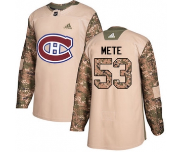 Adidas Canadiens #53 Victor Mete Camo Authentic 2017 Veterans Day Stitched NHL Jersey