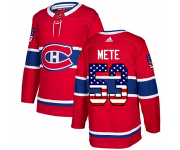 Adidas Canadiens #53 Victor Mete Red Home Authentic USA Flag Stitched NHL Jersey