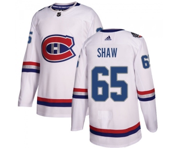 Adidas Canadiens #65 Andrew Shaw White Authentic 2017 100 Classic Stitched NHL Jersey