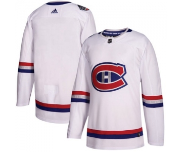 Adidas Canadiens Blank White Authentic 2017 100 Classic Stitched NHL Jersey