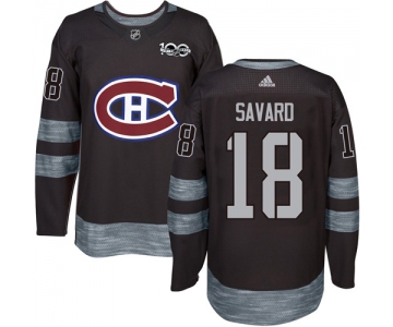Canadiens #18 Serge Savard Black 1917-2017 100th Anniversary Stitched NHL Jersey