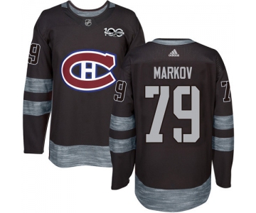 Canadiens #79 Andrei Markov Black 1917-2017 100th Anniversary Stitched NHL Jersey