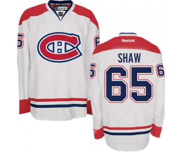 Men's Montreal Canadiens #65 Andrew Shaw White Away Reebok NHL Hockey Stitched Jersey