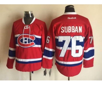 Men's Montreal Canadiens #76 P.K. Subban Reebok Red 2015-16 Home Premier NHL Jersey