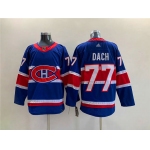 Men's Montreal Canadiens #77 Kirby Dach Blue Stitched Jersey