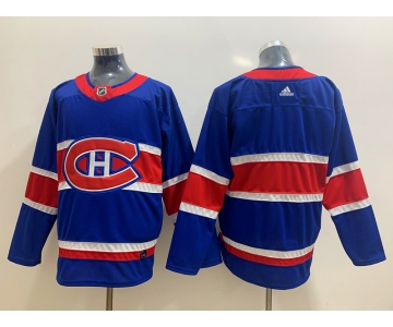 Men's Montreal Canadiens Blank Blue Adidas 2020-21 Alternate Authentic Player NHL Jersey