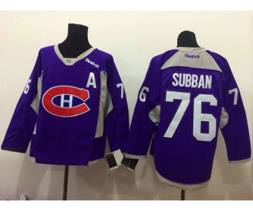Montreal Canadiens #76 P.K. Subban Charcoal 2014 Training Purple Jersey