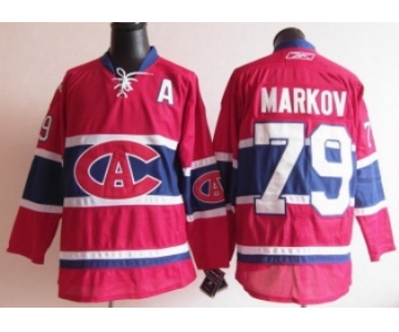 Montreal Canadiens #79 Andrei Markov Red CA Jersey