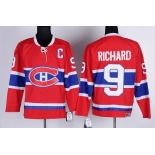 Montreal Canadiens #9 Maurice Richard Red Throwback CCM Jersey