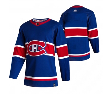 Montreal Canadiens Blank Blue Men's Adidas 2020-21 Reverse Retro Alternate NHL Jersey