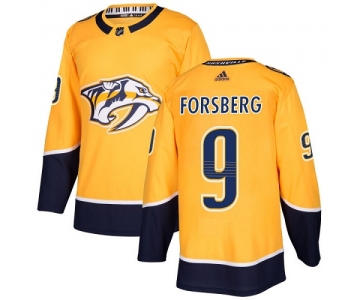 Adidas Nashville Predators #9 Filip Forsberg Yellow Home Authentic Stitched Youth NHL Jersey