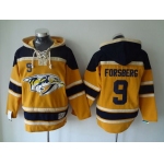 Men's Nashville Predators #9 Filip Forsberg Old Time Hockey Yellow Hoodie