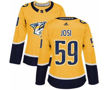 Adidas Nashville Predators #59 Roman Josi Yellow Home Authentic Women's Stitched NHL Jersey