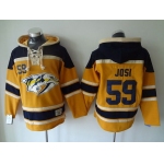 Men's Nashville Predators #59 Roman Josi Old Time Hockey Yellow Hoodie