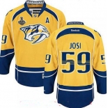 Men's Nashville Predators #59 Roman Josi Yellow 2017 Stanley Cup Finals A Patch Stitched NHL Reebok Hockey Jersey