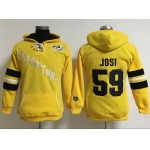 Nashville Predators #59 Roman Josi Yellow Women's Old Time Heidi Hoodie NHL Hoodie