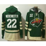 Men's Minnesota Wild #22 Nino Niederreiter Green Pocket Stitched NHL Old Time Hockey Pullover Hoodie