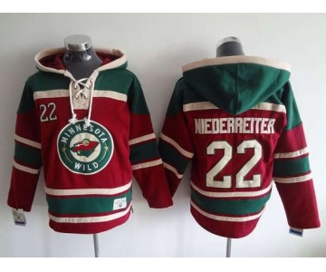 Men's Minnesota Wild #22 Nino Niederreiter Old Time Hockey Red Hoodie