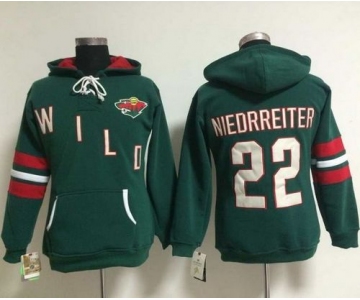 Minnesota Wild #22 Nino Niederreiter Green Women's Old Time Heidi NHL Hoodie