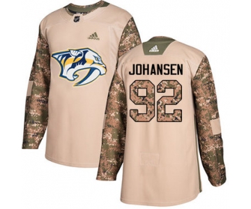 Adidas Nashville Predators #92 Ryan Johansen Camo Authentic 2017 Veterans Day Stitched Youth NHL Jersey