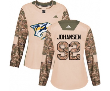 Adidas Nashville Predators #92 Ryan Johansen Camo Authentic 2017 Veterans Day Women's Stitched NHL Jersey