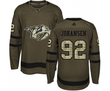 Adidas Nashville Predators #92 Ryan Johansen Green Salute to Service Stitched Youth NHL Jersey