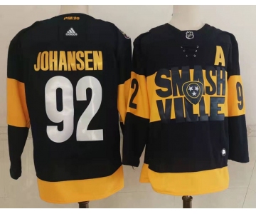 Men's Nashville Predators #92 Ryan Johansen Black 2022 Stadium Series adidas Stitched NHL Jersey