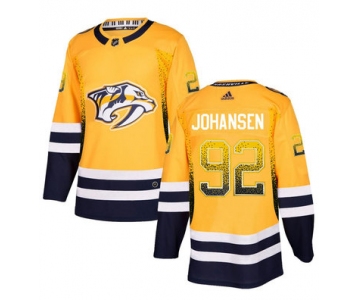 Men's Nashville Predators #92 Ryan Johansen Gold Drift Fashion Adidas Jersey