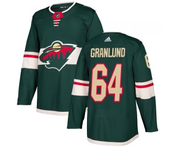 Adidas Minnesota Wild #64 Mikael Granlund Green Home Authentic Stitched Youth NHL Jersey