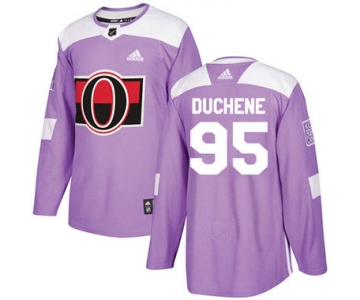 Kid Adidas Senators 95 Matt Duchene Purple Authentic Fights Cancer Stitched NHL Jersey