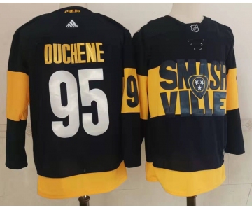 Men's Nashville Predators #95 Matt Duchene Black 2022 Stadium Series adidas Stitched NHL Jersey
